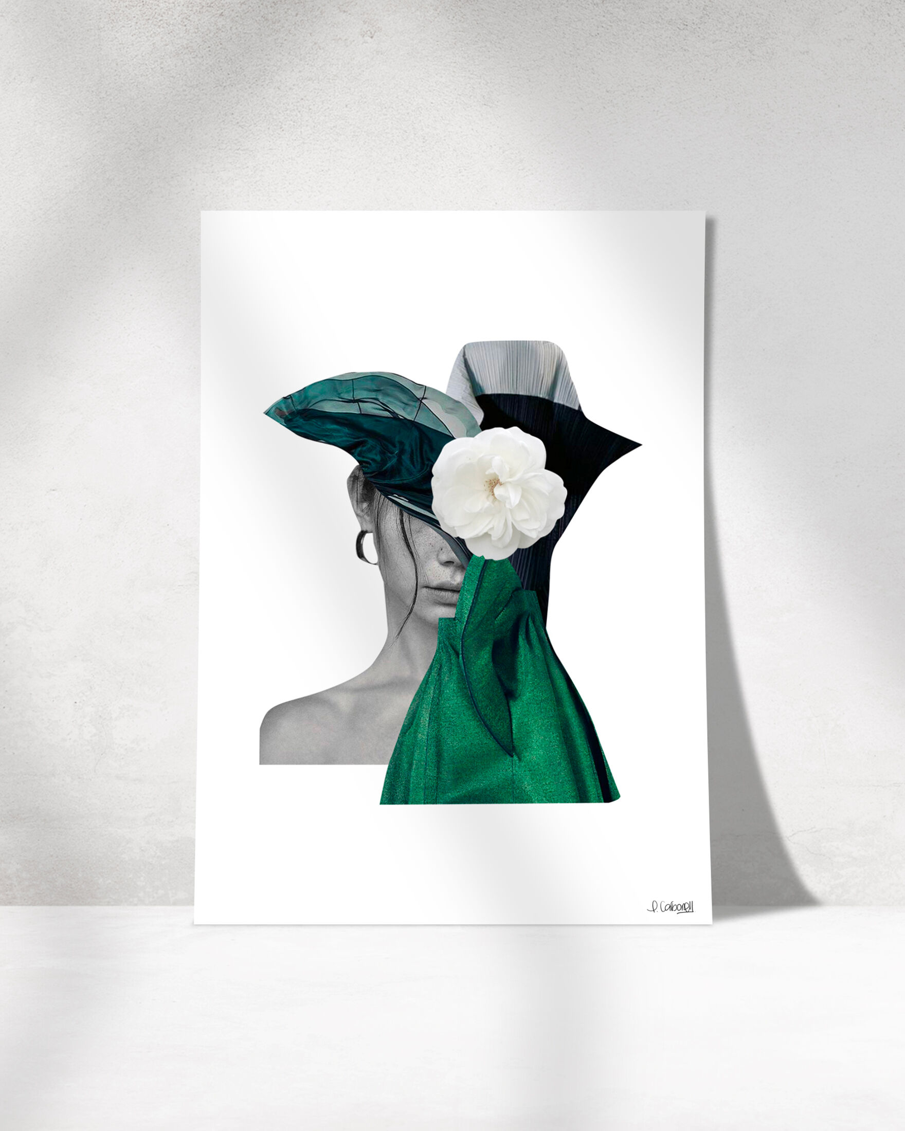 Collage print, Emerald Camouflage
