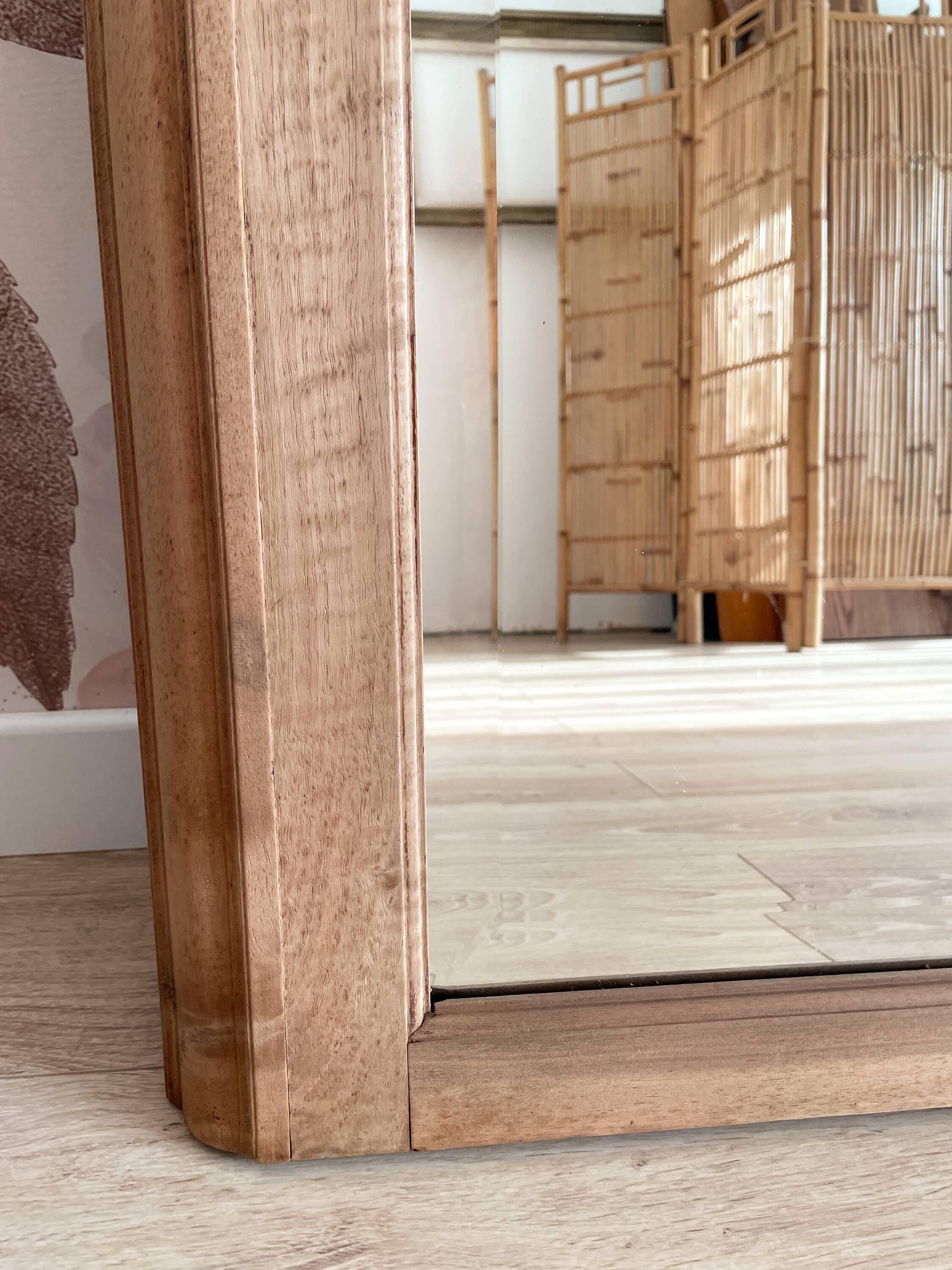 Large antique carved wooden mirror – Louis XV style – 140 x 90 cm