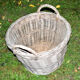 Panier rond ancien - 50 cm - panier à linge ou de jardin en osier tressé vintage
