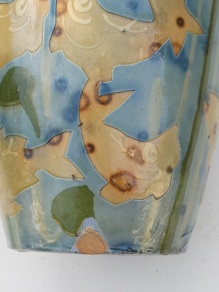 Vase Emile Simonod Savoie fish decorations
