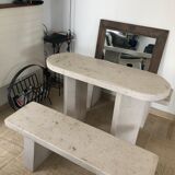 Set table and 2 stone benches from Lyon