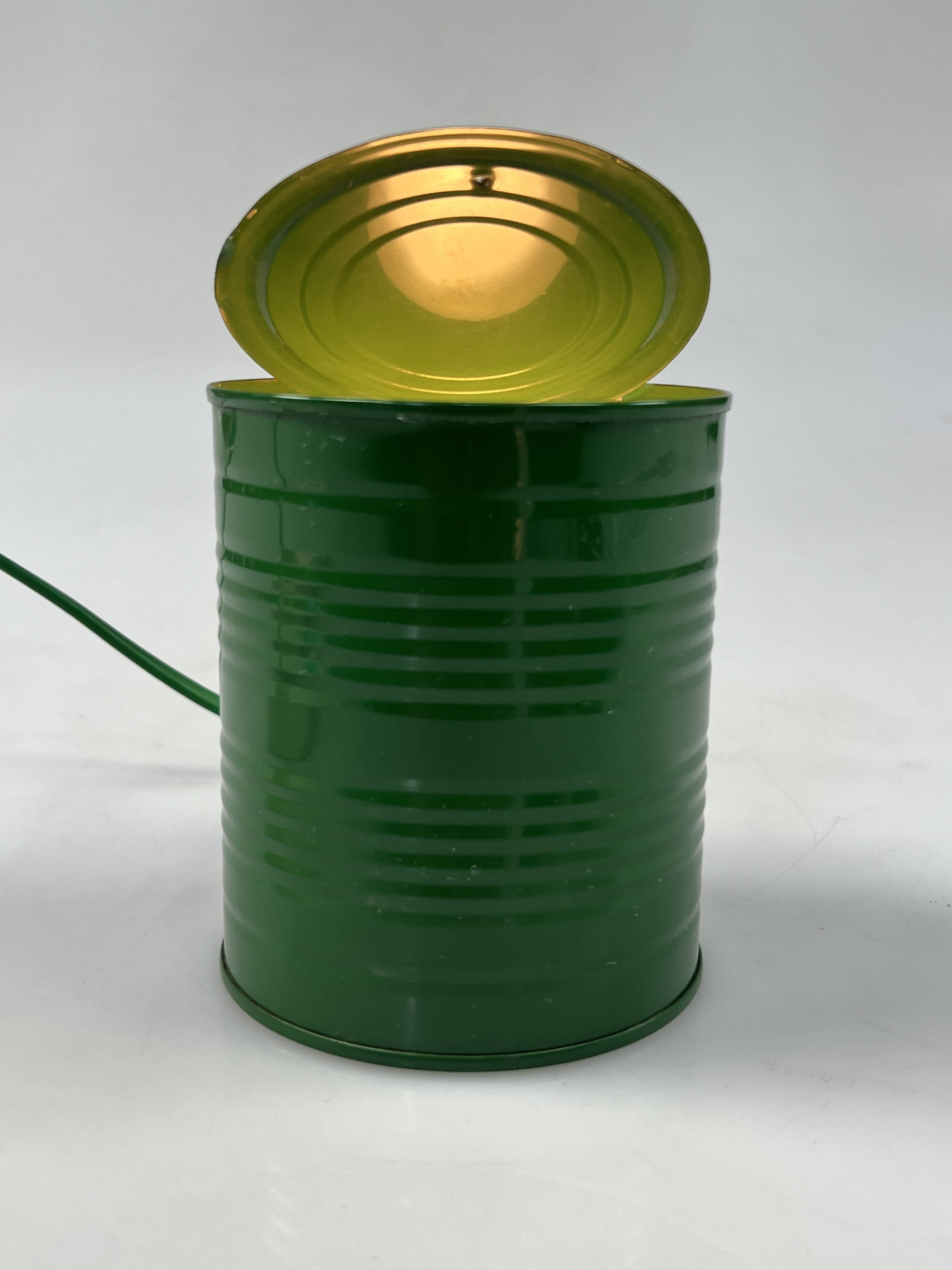 Vintage Green Tin Can Lamp, Ad Van Berlo, Vrieland Design, 1980s