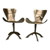 2 chaises en acier