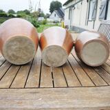 3 Old Calvados Jugs in Brown Glazed Stoneware