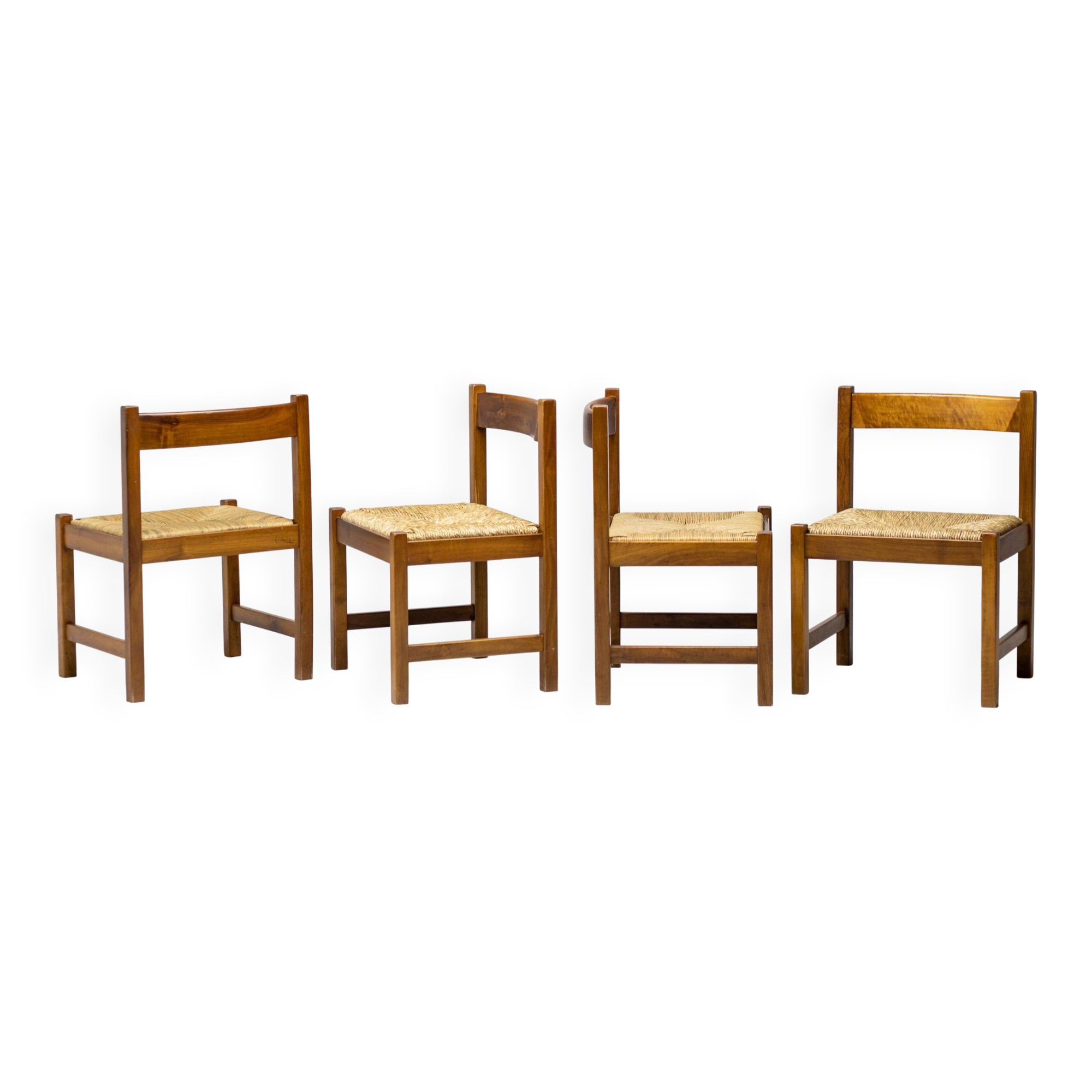 Set of four Torbecchia dining chairs by Giovanni Michelucci for Poltronova.