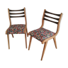 Ensemble de deux chaises en bois et textile
