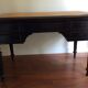Large flat desk Louis Philippe in blackened wood