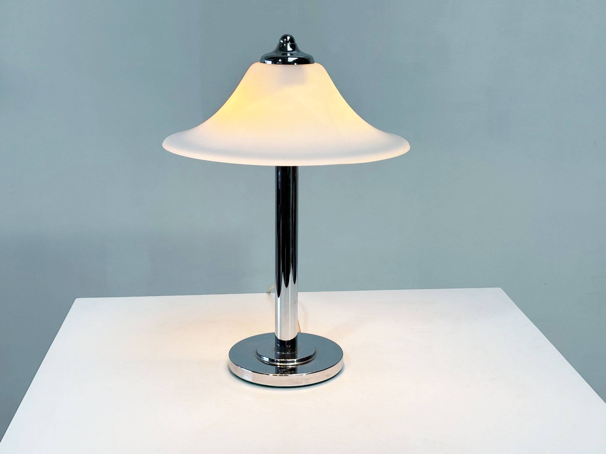 German opaline glass table lamp