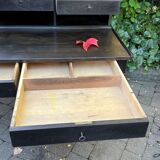 Flat desk louis philippe style in blackened pear tree