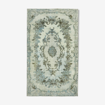 Tapis bleu tissé à la main anatolian années 1980