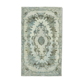 Handwoven unique anatolian 1980s blue rug