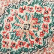 Dusty Red & Green Turkish Vintage Rug, Persian Style Oriental Carpet,