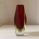 Murano Sommerso faceted glass vase by Flavio Poli Italy 1970