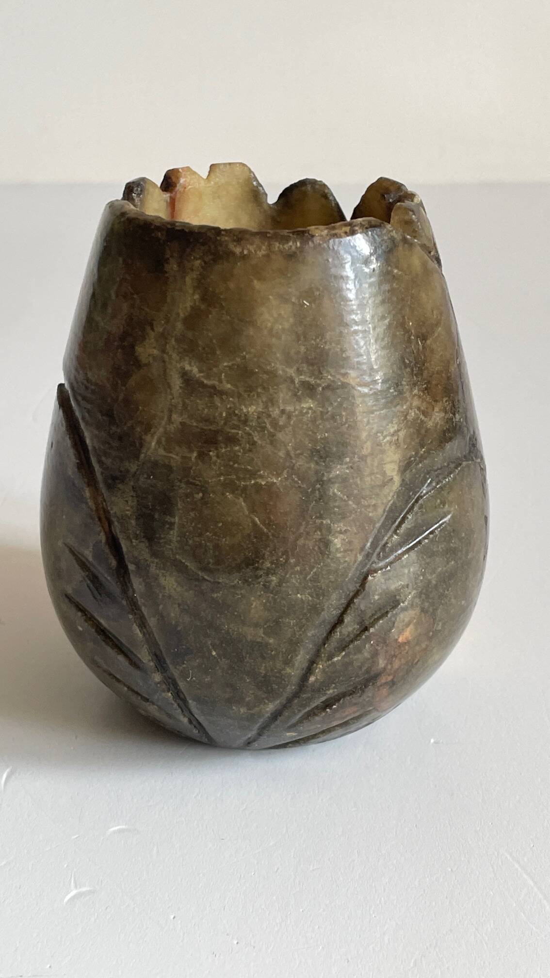 Alabaster stone candle holder made in italy vintage