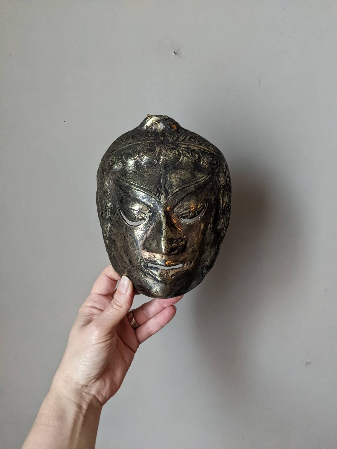 Antique bronze theatre mask Indonesia