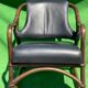 Pair of bamboo lounge chairs with skai leather