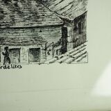 Original drawing of Nantes, rue des Cordeliers et du Refuge - ink on paper - 1987