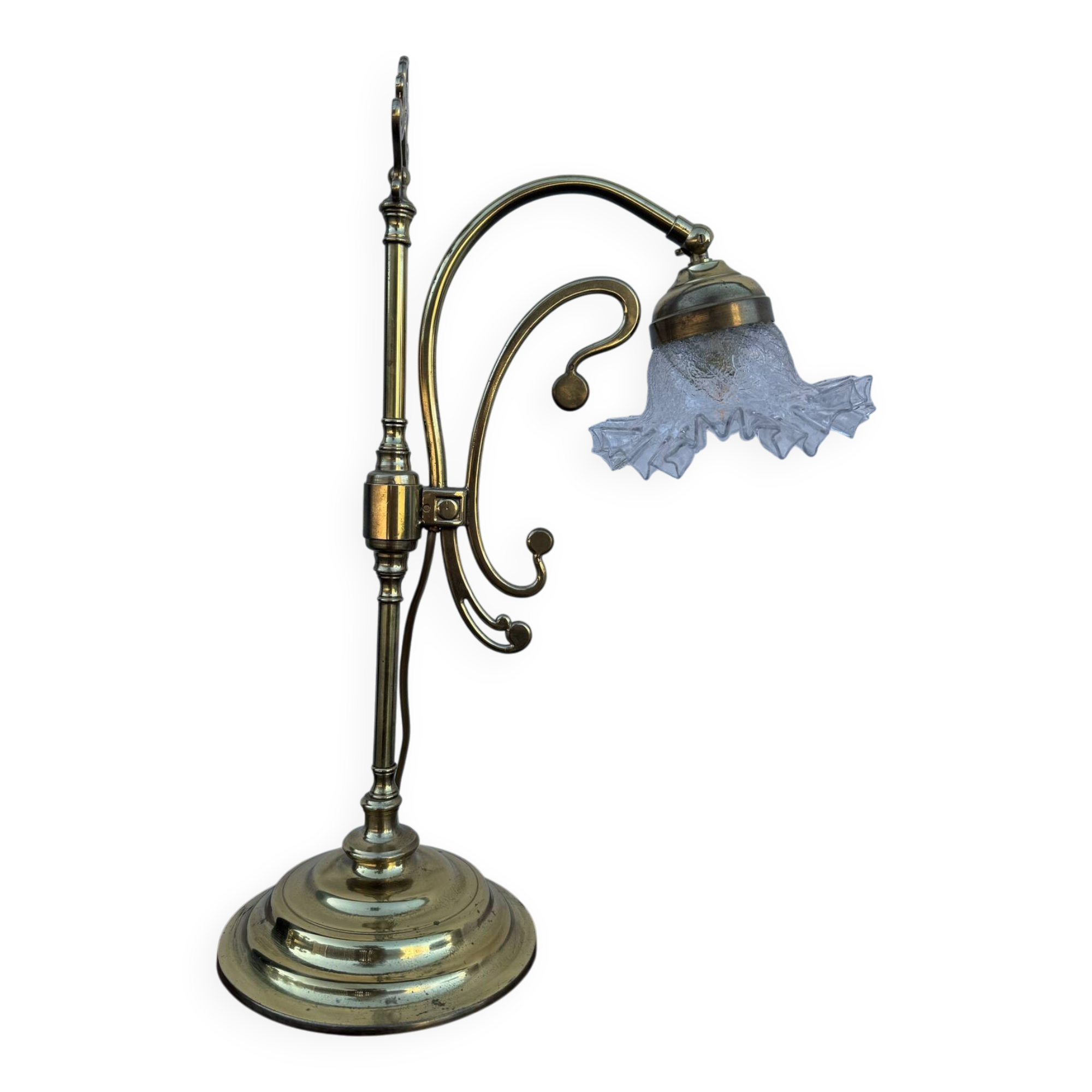 Swan neck brass lamp Art Nouveau