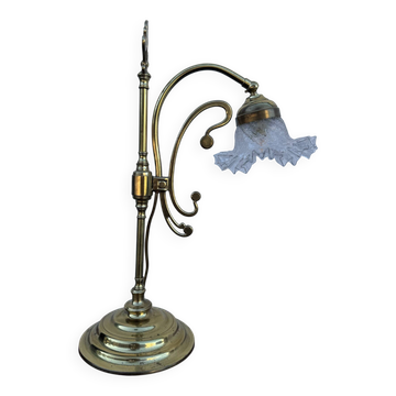 Lampe col de cygne laiton Art Nouveau
