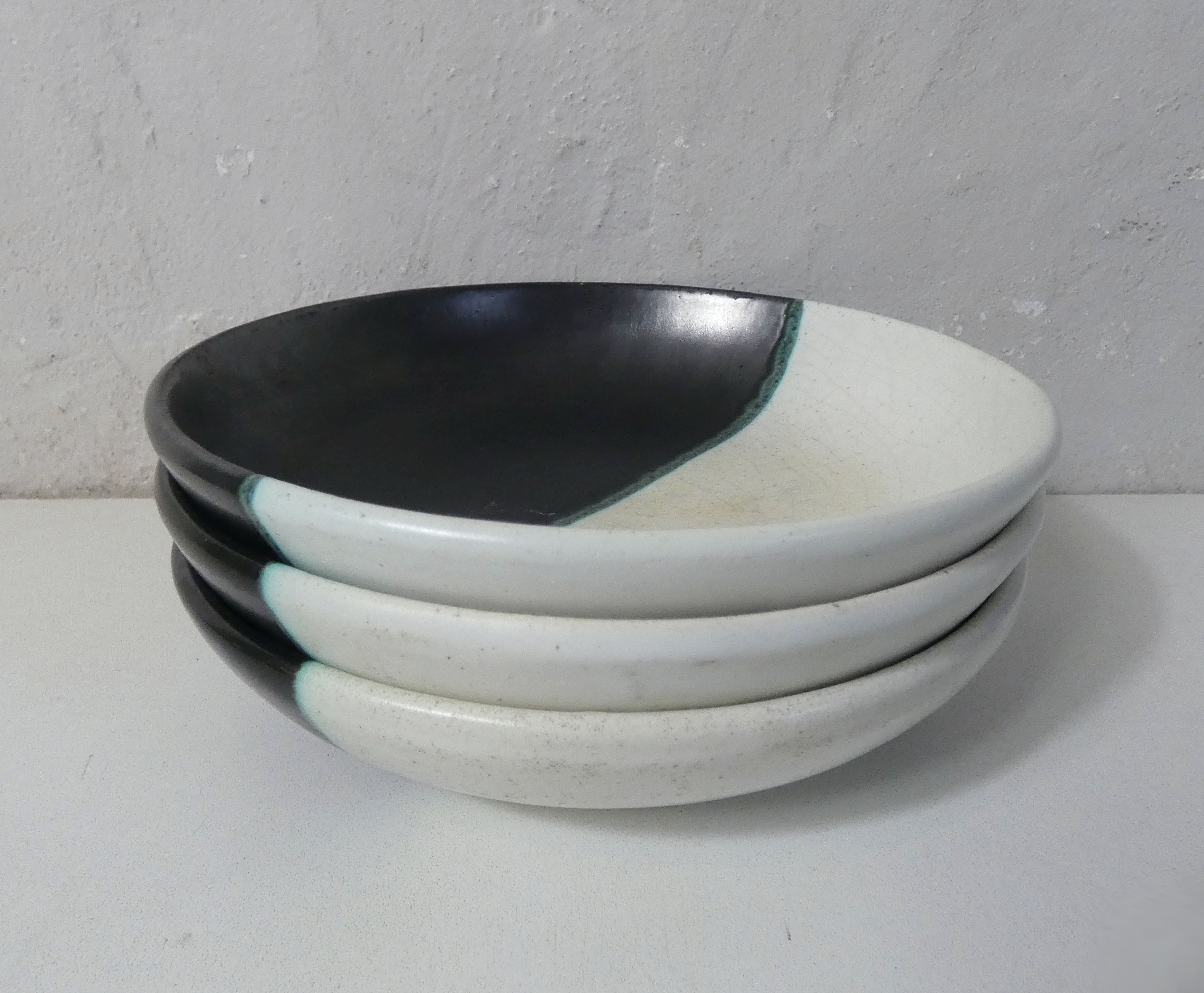 3 Vallauris ceramic plates signed Cerenne