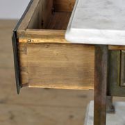 Brass Nightstand With Marble Top, 1910's