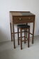 Bureau de secrétaire avec tabouret en macasar des années 60