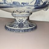 Delft earthenware planter with mill decoration