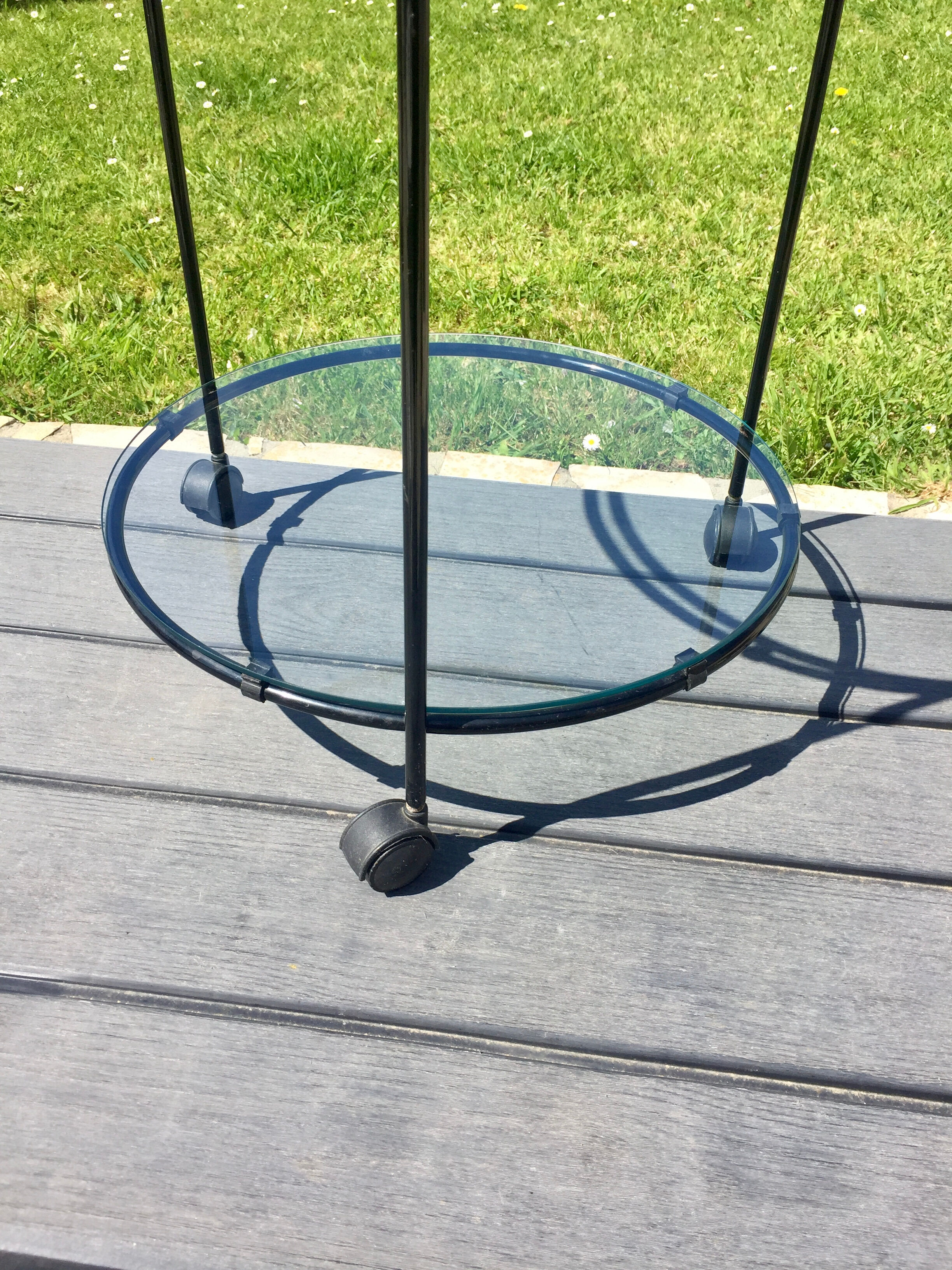 Vintage round service 70 glass trays