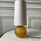 Art deco amber glass lamp and cylindrical lampshade 30s
