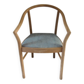 Scandinavian style armchair, beech frame, renovated seat