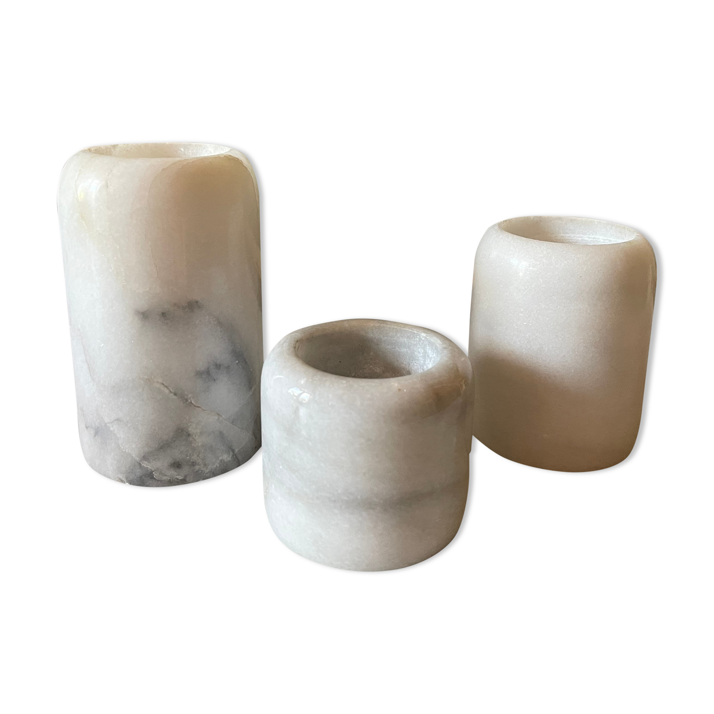 Series of marble candlesticks