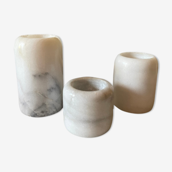 Series of marble candlesticks
