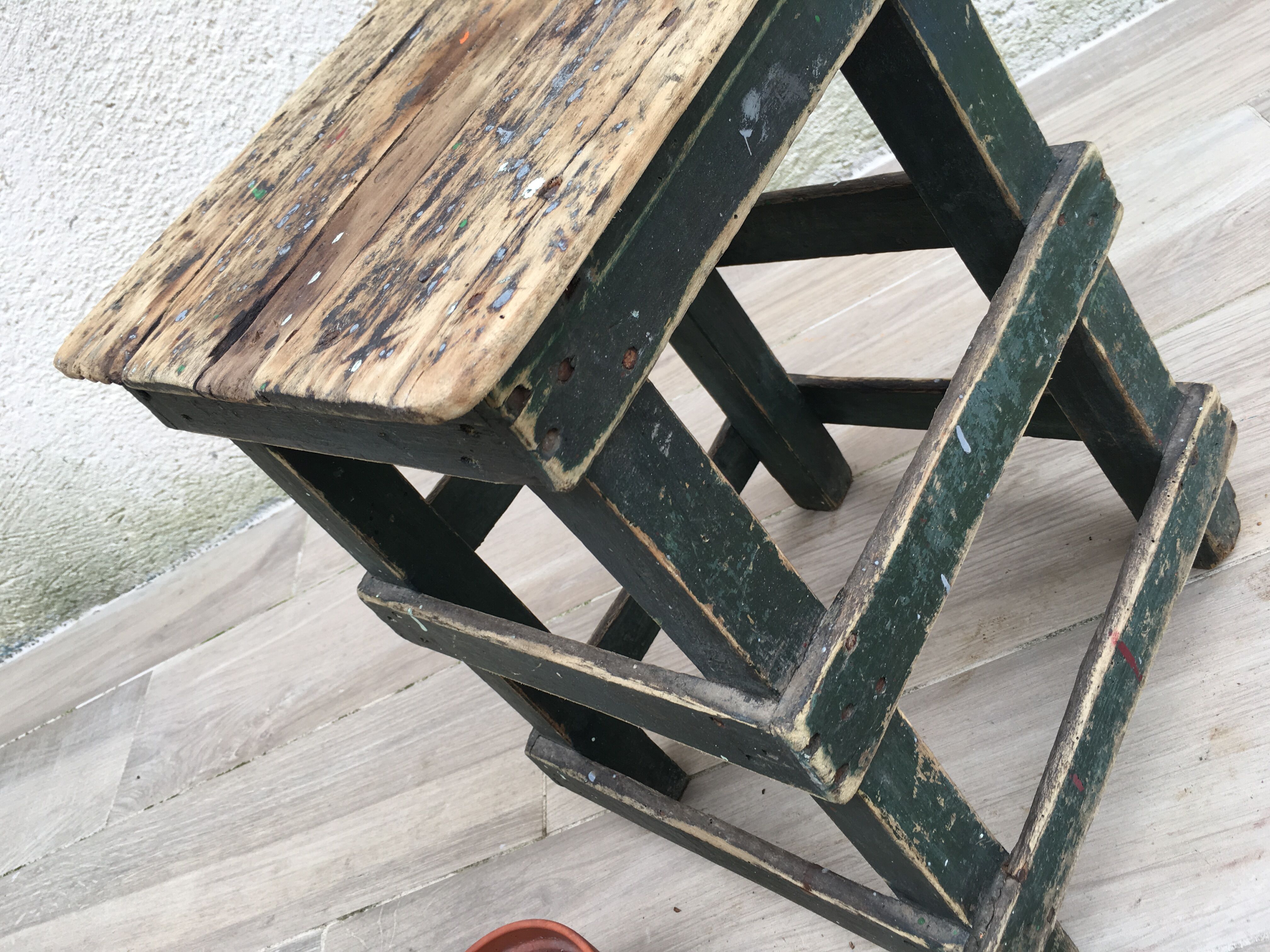Former green workshop stool