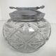 Structured glass sugar and chrome metal lid with built-in pliers