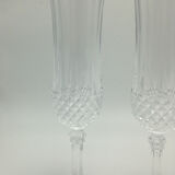 Lot of 5 D'arques Crystal champagne flutes model Longchamp