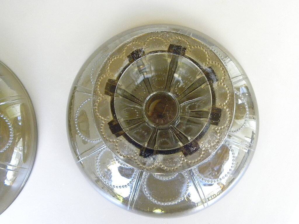 Pair of tazza glass compote cups, circa 1950 - 1970