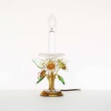 Incredible gilt and crystal Floral table lamp by Palwa