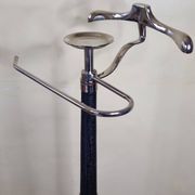Vintage metal and leather valet stand, 1980s, 125 cm