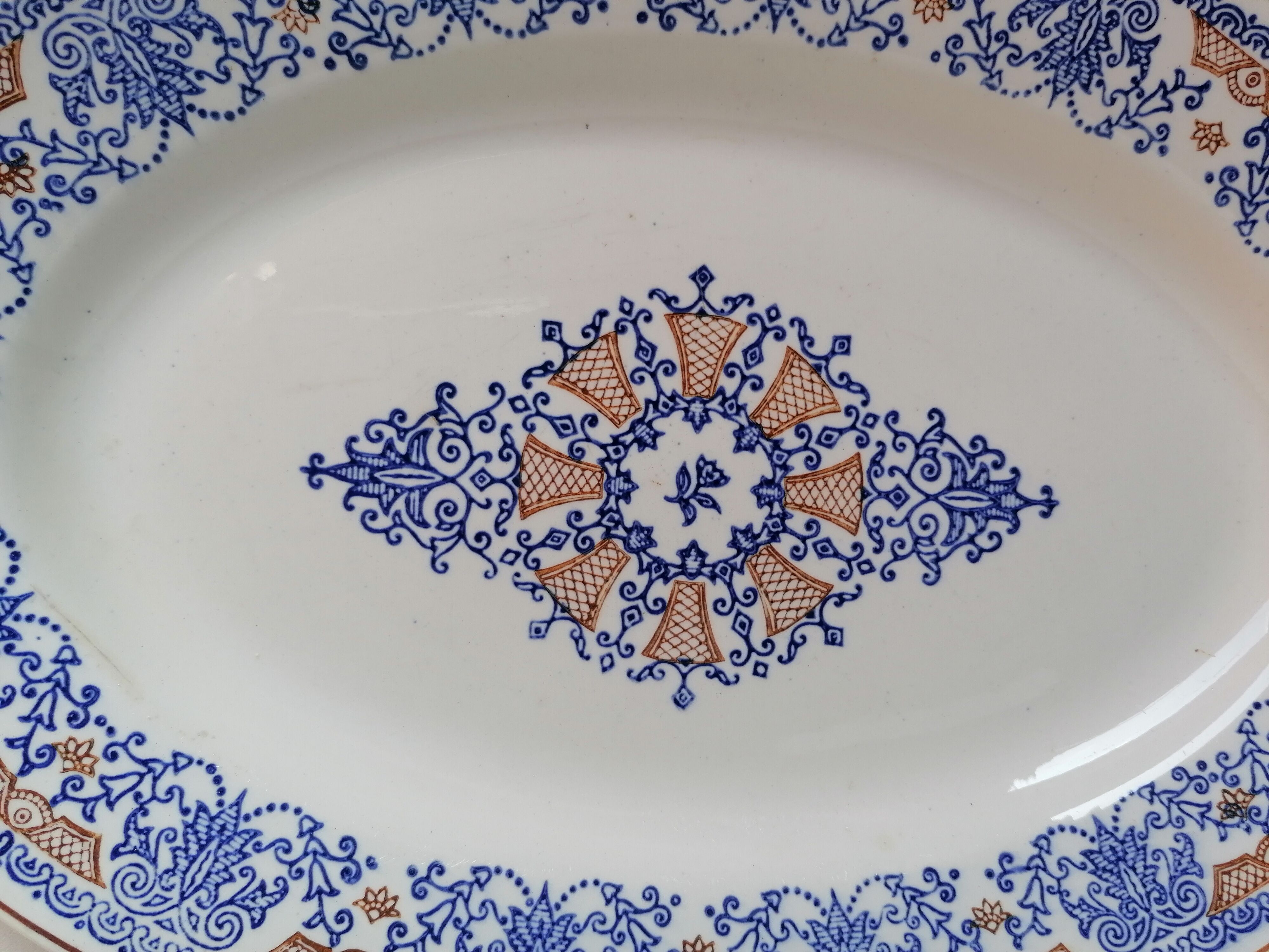 Longwy oval earthenware dish