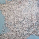 Framed vintage "Michelin" road map from the 80s, 111 cm x 100 cm