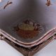 Art Nouveau ceramic platter in gilded basket with grapevine motif, Europe