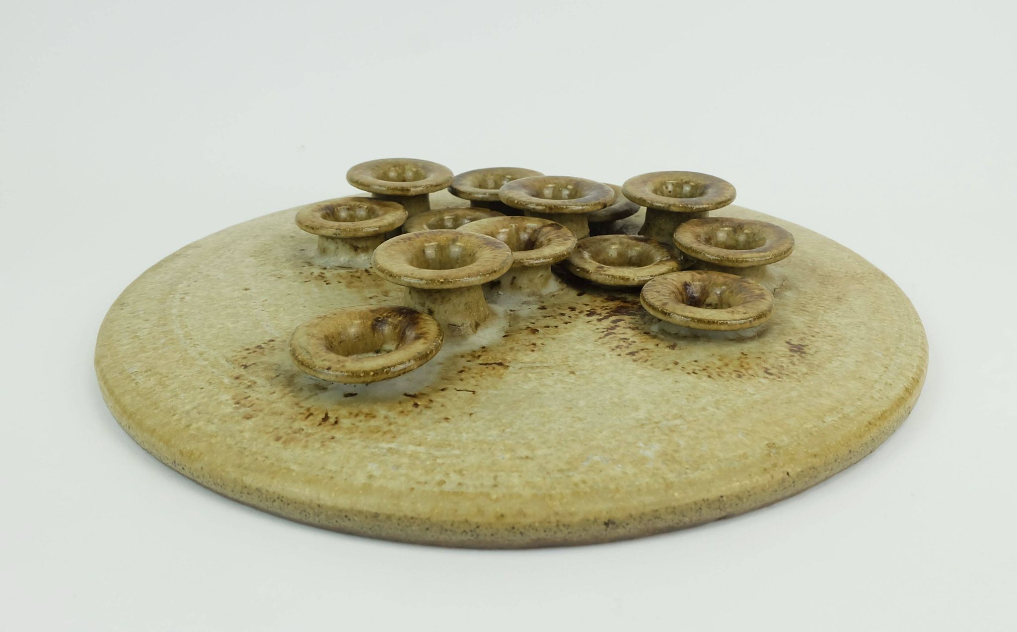 Large rudi stahl candle holder for 13 candles 1970s west german studio pottery
