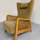 Vintage wingback recliner in Scandinavian design from the 1960s.