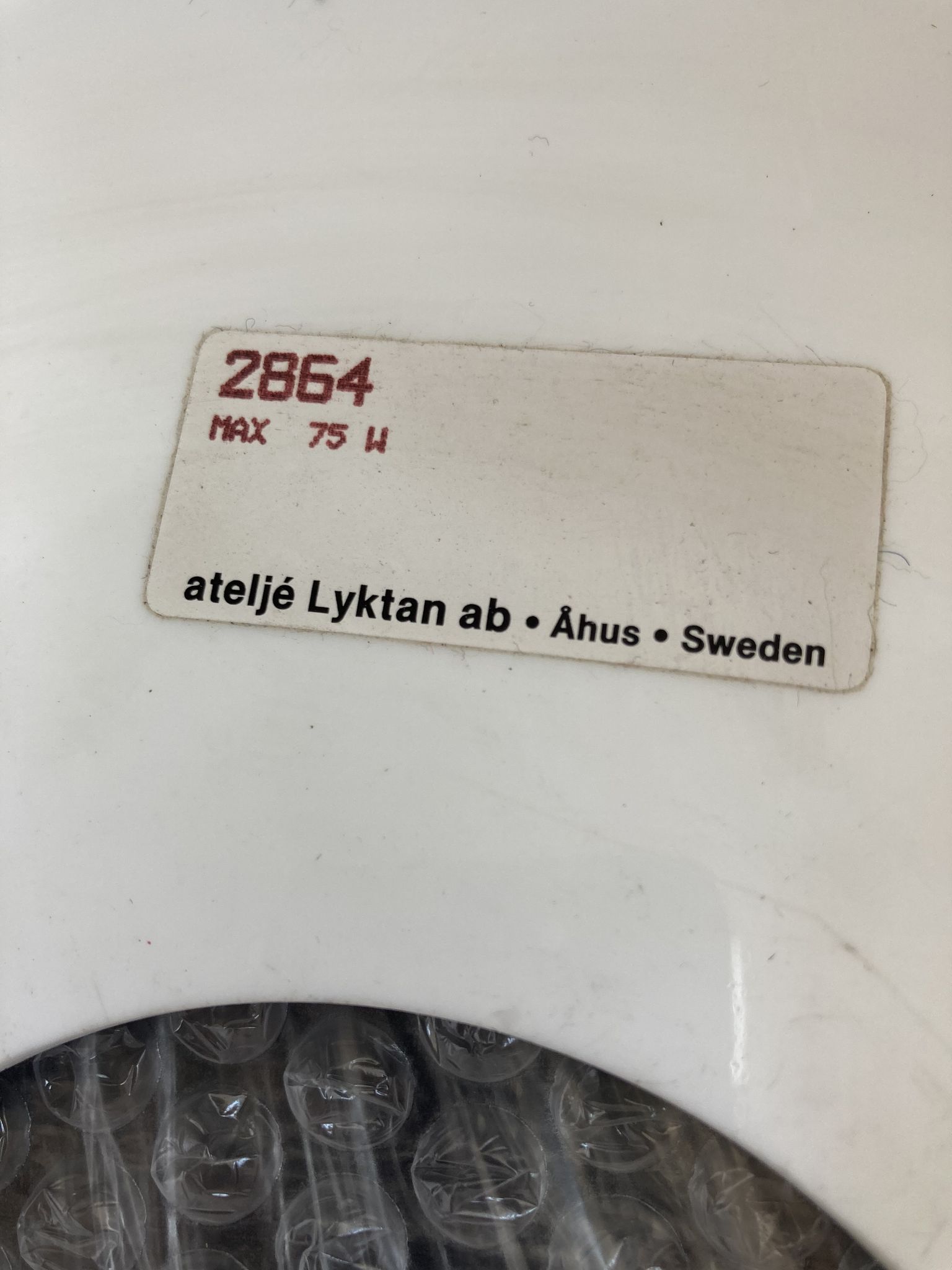 Suspension blanche par Anders Pehrson pour Atelje Lyktan
