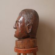 Kanak head wooden sculpture New Caledonia handmade object tribal ethnic marotte face