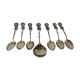 Lot de 6 cuilleres a moka cafe et 1 cuillère à sucre argent massif 800 - art déco rose