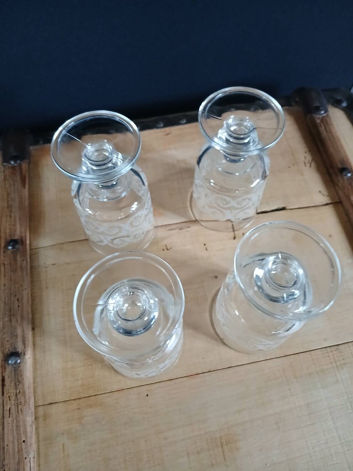 4 verres à eau vintages