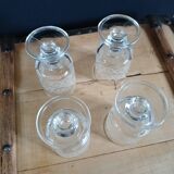 4 verres à eau vintages