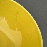 Two pitchers and three Elchinger ceramic bowls black and yellow background 1960