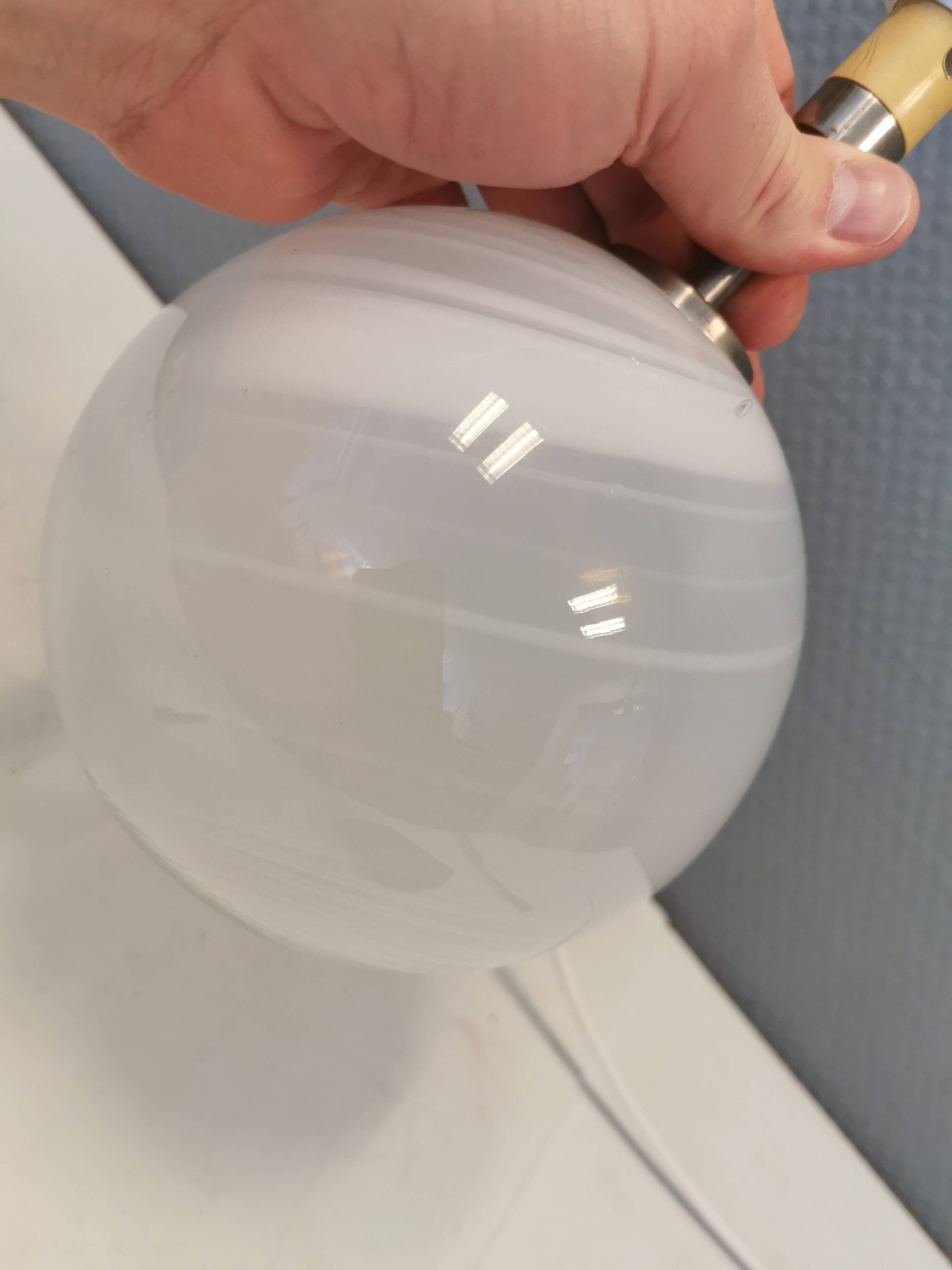 Beautiful table lamp, model Misty by Torben Jørgensen, Holmegaard Glassworks Denmark 1980.